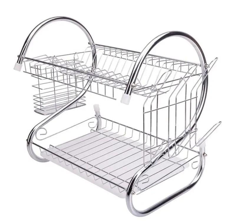 Стійка для сушіння посуду з кишенею для ложок і виделок сушарка посуду Kitchen Storage Rack (1076)