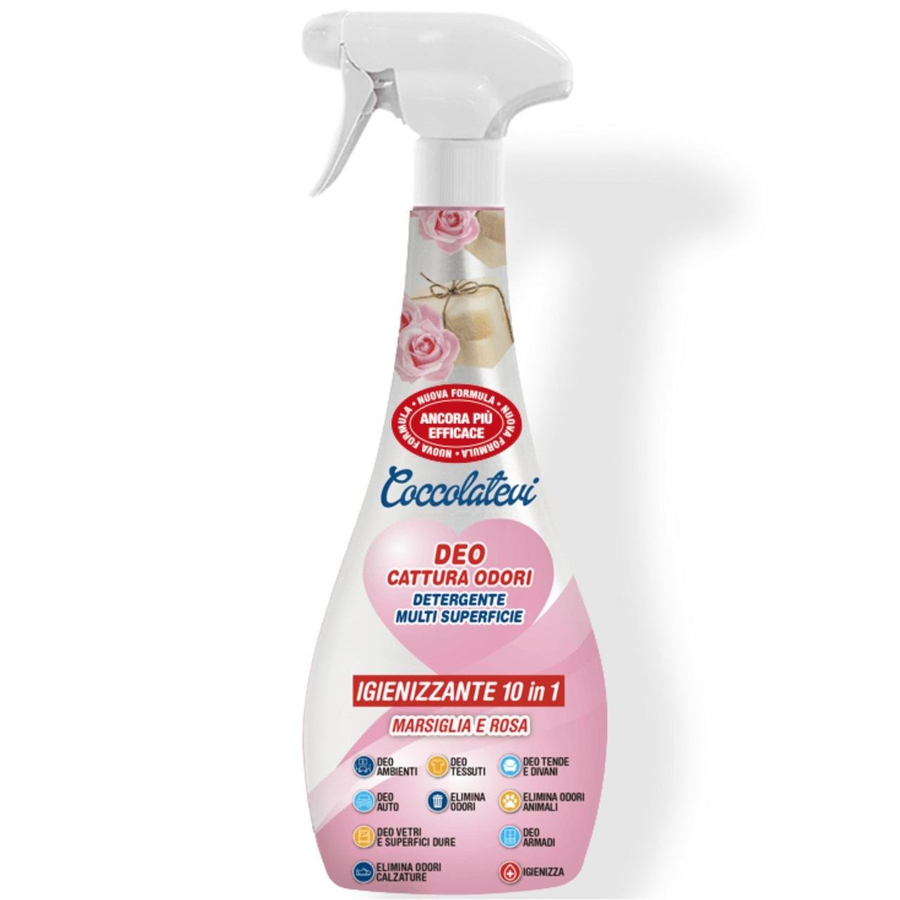 Нейтралізатор запаху універсальний для поверхонь та тканин Coccolatevi Троянда та марсель 10в1 300 мл
