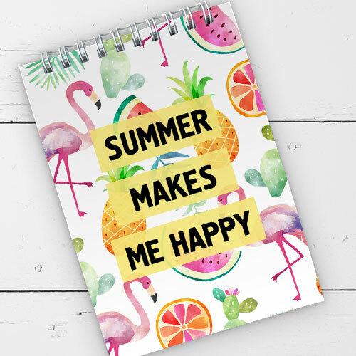 Блокнот на пружине Presentville А6 "Summer makes me happy" 9,5х14 см (BL6_19D025)