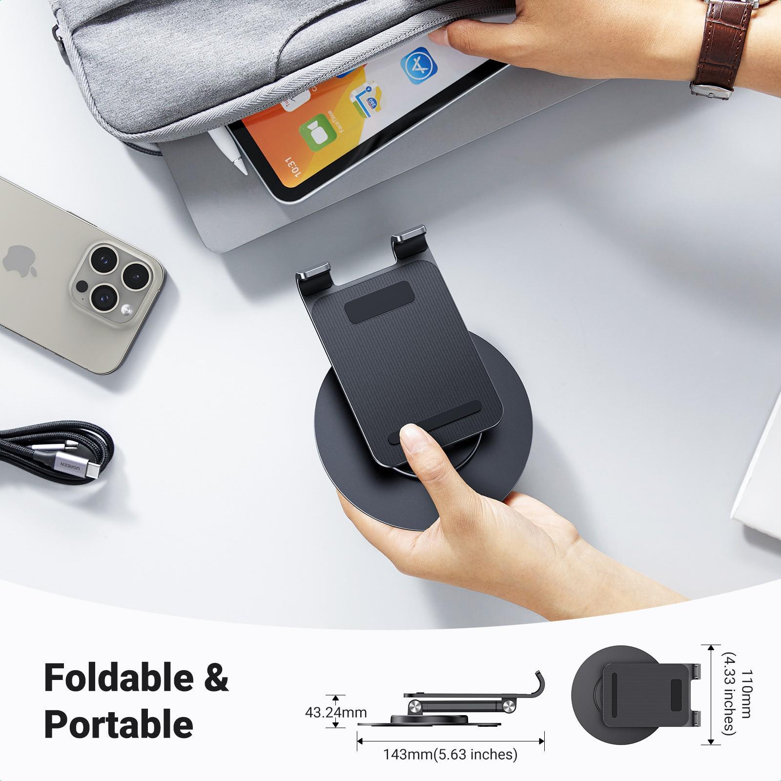 Подставка для телефона/планшета UGREEN 360° до 20 см Черный (35152) - фото 7 Подставка для телефона/планшета UGREEN 360° до 20 см Черный (35152) - фото 7