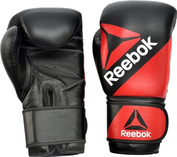 Боксерські рукавиці Чоловічі Reebok Combat Leather Boxing Gloves 10 унцій Чорний/Червоний (RSCB-10110RD-10)