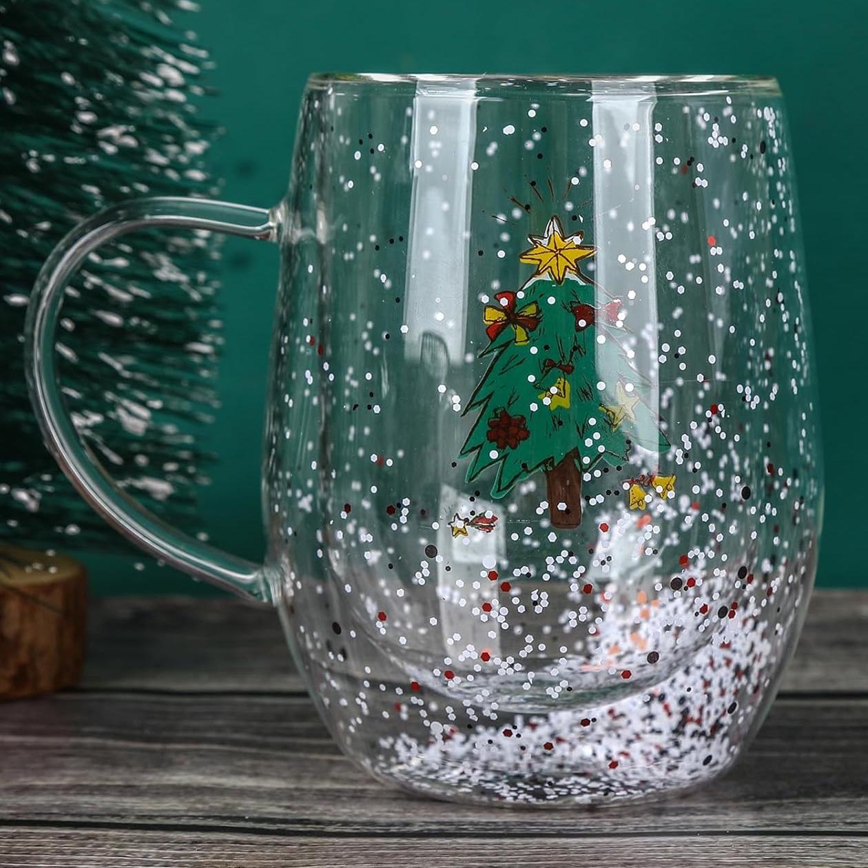 Чашка новогодняя с двойным дном Christmas tree Елка со звездой термостойкое стекло 350 мл (03-ялин-зірк-R32792) Чашка новогодняя с двойным дном Christmas tree Елка со звездой термостойкое стекло 350 мл (03-ялин-зірк-R32792)