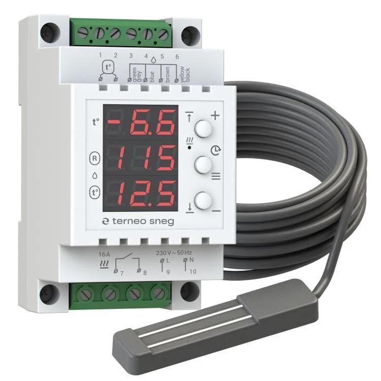 Терморегулятор для водостоків Terneo Sneg+VOL з датчиком вологи 3000BA 16A (27871768) Терморегулятор для водостоків Terneo Sneg+VOL з датчиком вологи 3000BA 16A (27871768)