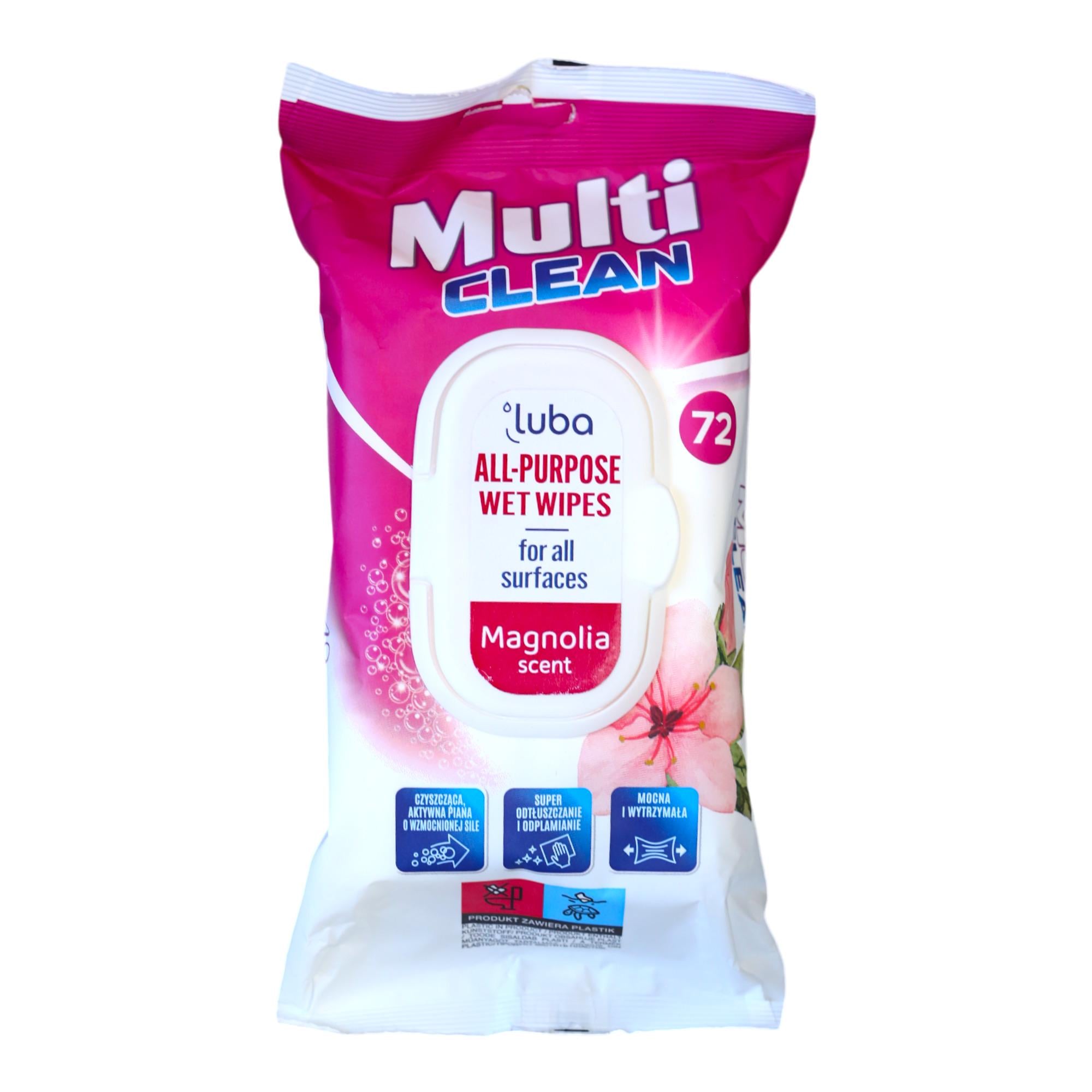Салфетки влажные Luba Multi Clean Magnolia универсальные с клапаном для уборки 72 шт. (НФ-00007086)