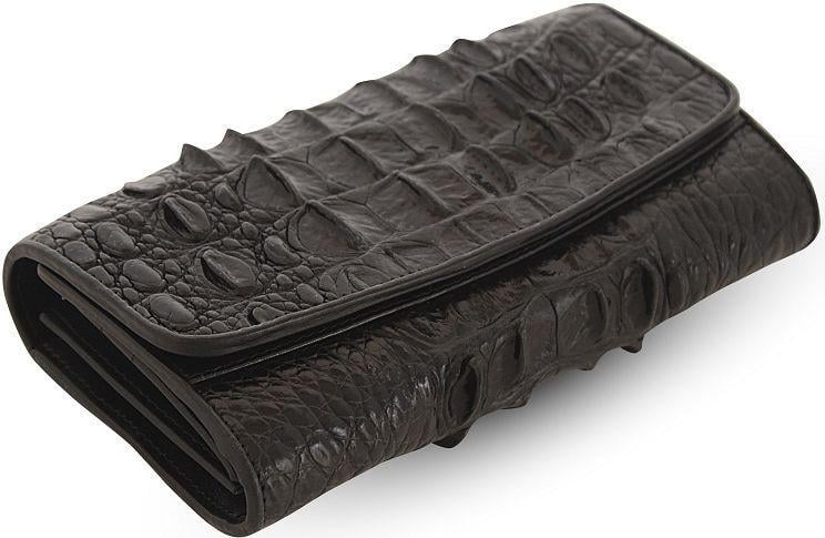 Портмоне жіноче Ekzotic з натуральної шкіри крокодила Чорний (cw 39)