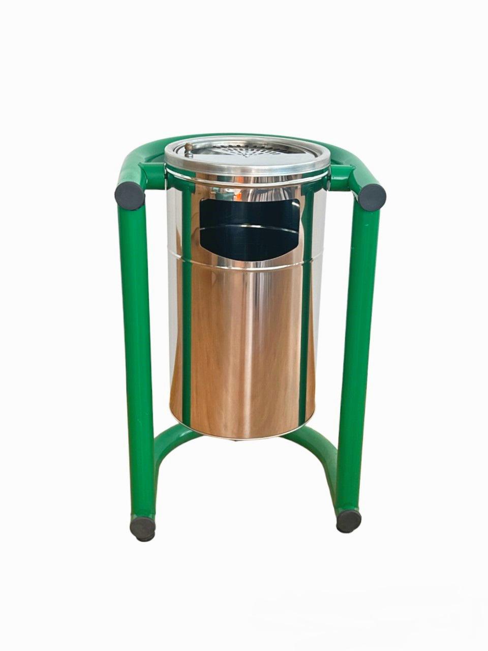 Урна-пепельница уличная MAXIFLOW из нержавеющей стали на подставке на 42 л (4505.5044S.430.00) - фото 4