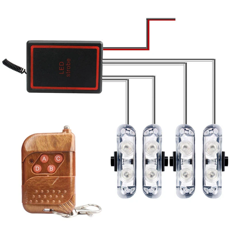 Стробоскоп в решітку радіатора LED 9202 12V з пультом Білий (3955) - фото 5 Стробоскоп в решітку радіатора LED 9202 12V з пультом Білий (3955) - фото 5
