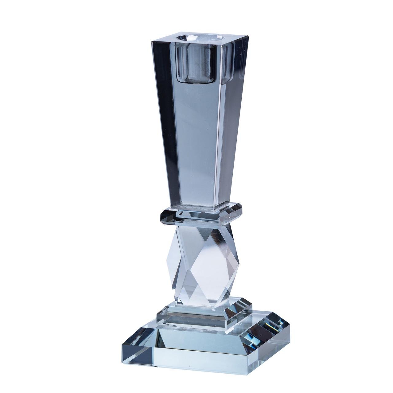 Подсвечник стеклянный Light House LG-30073 CR высота 22 см Серый