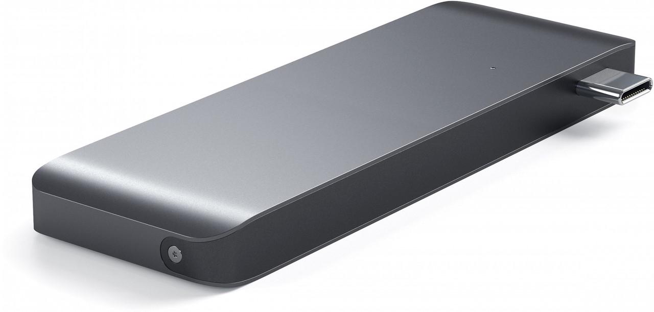Хаб-адаптер Satechi Type-C USB 3.0 Passthrough Hub, Space Gray(ST-TCUPM) - фото 2