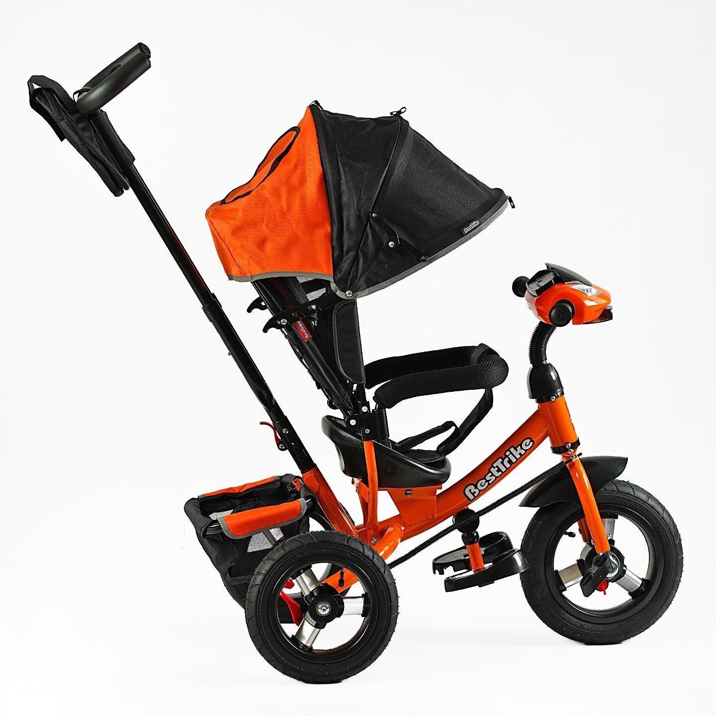 Велосипед детский трехколесный Best Trike 3390 надувные/фара с USB/пультом/родительской ручкой Оранжевый (38-103) - фото 2 Велосипед детский трехколесный Best Trike 3390 надувные/фара с USB/пультом/родительской ручкой Оранжевый (38-103) - фото 2