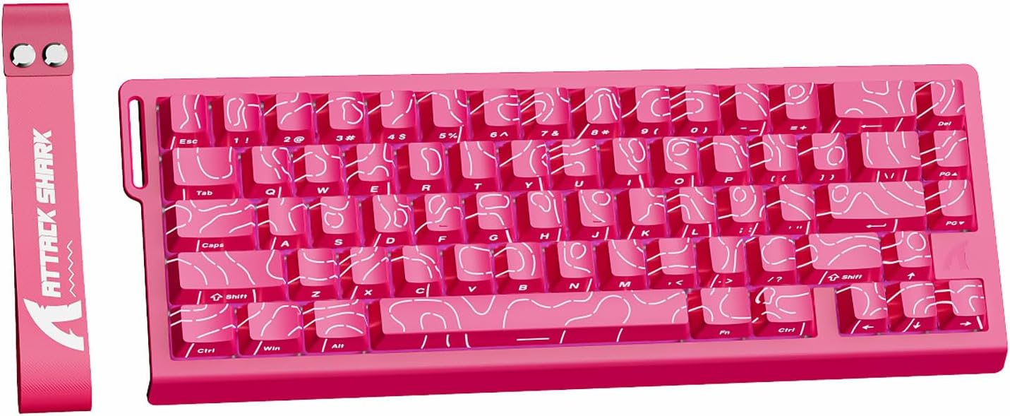 Клавіатура ігрова механічна ATTACK SHARK X68 HE Rapid Trigger дротова/RGB підсвітка на магнітних перемикачах Pink (28049788) - фото 10 Клавіатура ігрова механічна ATTACK SHARK X68 HE Rapid Trigger дротова/RGB підсвітка на магнітних перемикачах Pink (28049788) - фото 10