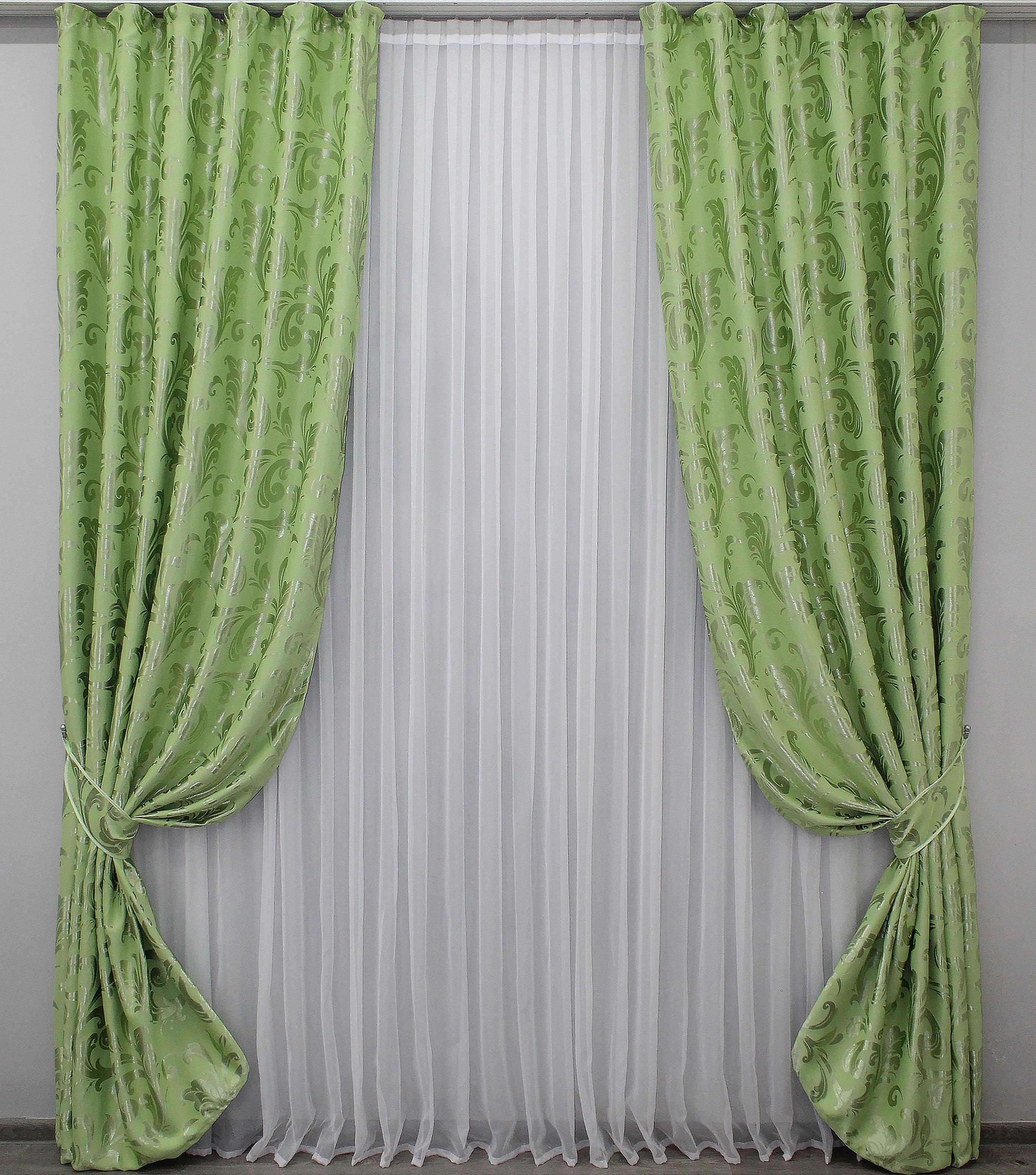 Комплект штор VR-Textil Лилия № 1104ш блэкаут 150х270 см 2 шт. Салатовый (30-915)