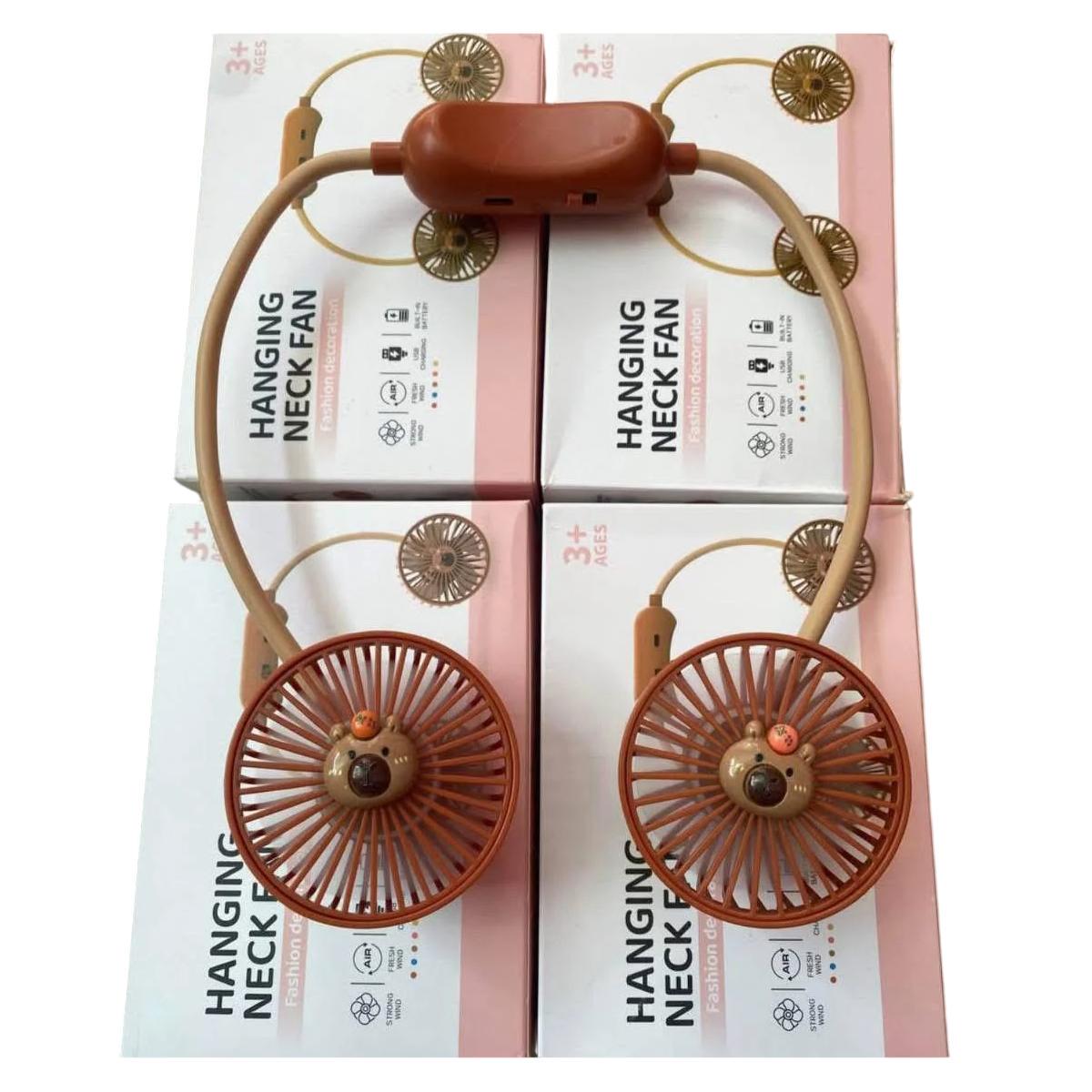 Вентилятор Capibara Hanging Neck Fan USB WL-1557 возраст 3 портативный подвесной на шею Brown (200309) - фото 5 Вентилятор Capibara Hanging Neck Fan USB WL-1557 возраст 3 портативный подвесной на шею Brown (200309) - фото 5