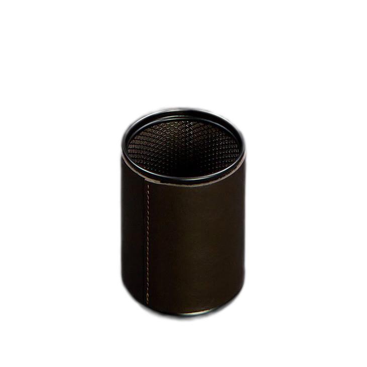 Стакан для ручек в кожаном чехле Темно-коричневый краст (A-027818) - фото 4 Стакан для ручек в кожаном чехле Темно-коричневый краст (A-027818) - фото 4