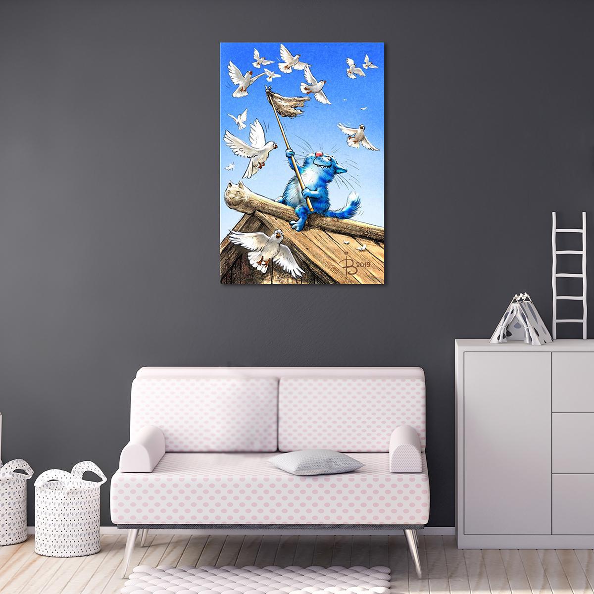 Модульна картина Білий прапор 1 модуль 40х60 см (_rinaz_2019192318)