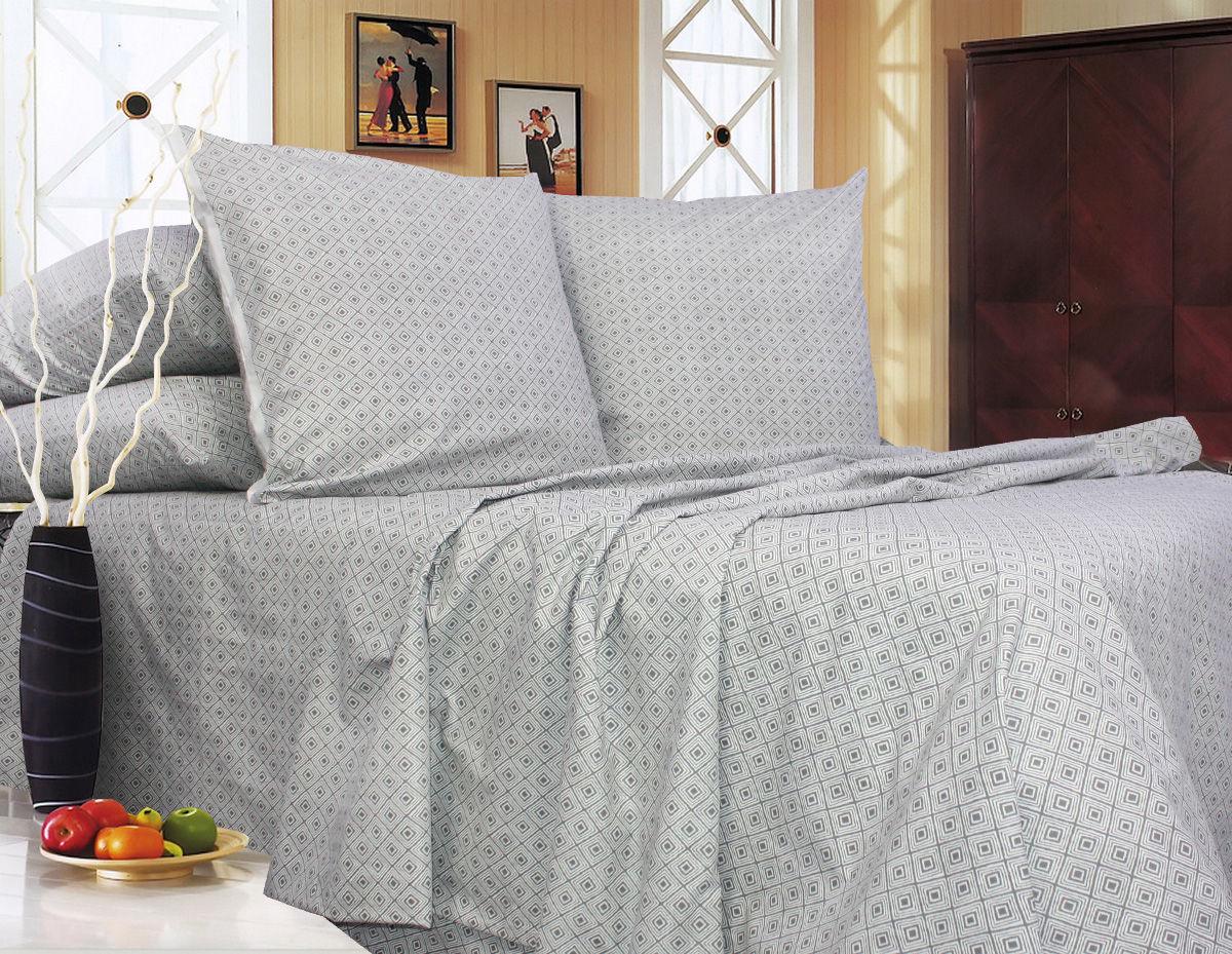 Комплект постельного белья двуспальный Еней-плюс Р0090 Серый