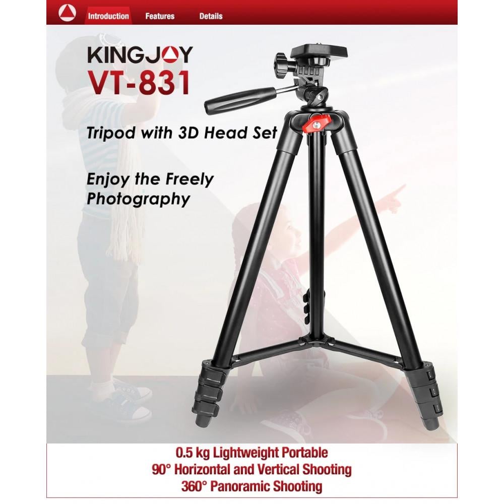 Штатив TaoTronics VT-831 Multifunctional Tripod Stand 1,35 м - фото 4