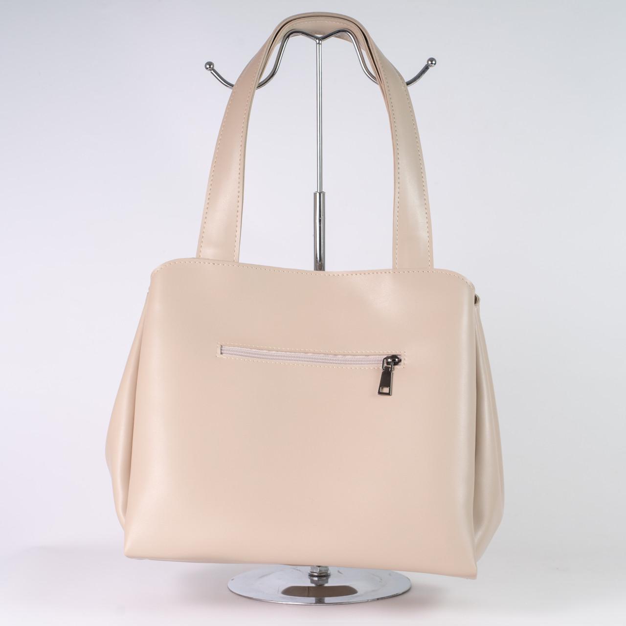 Сумка женская шоппер из экокожи XENIA №02-25 Бежевый - фото 3