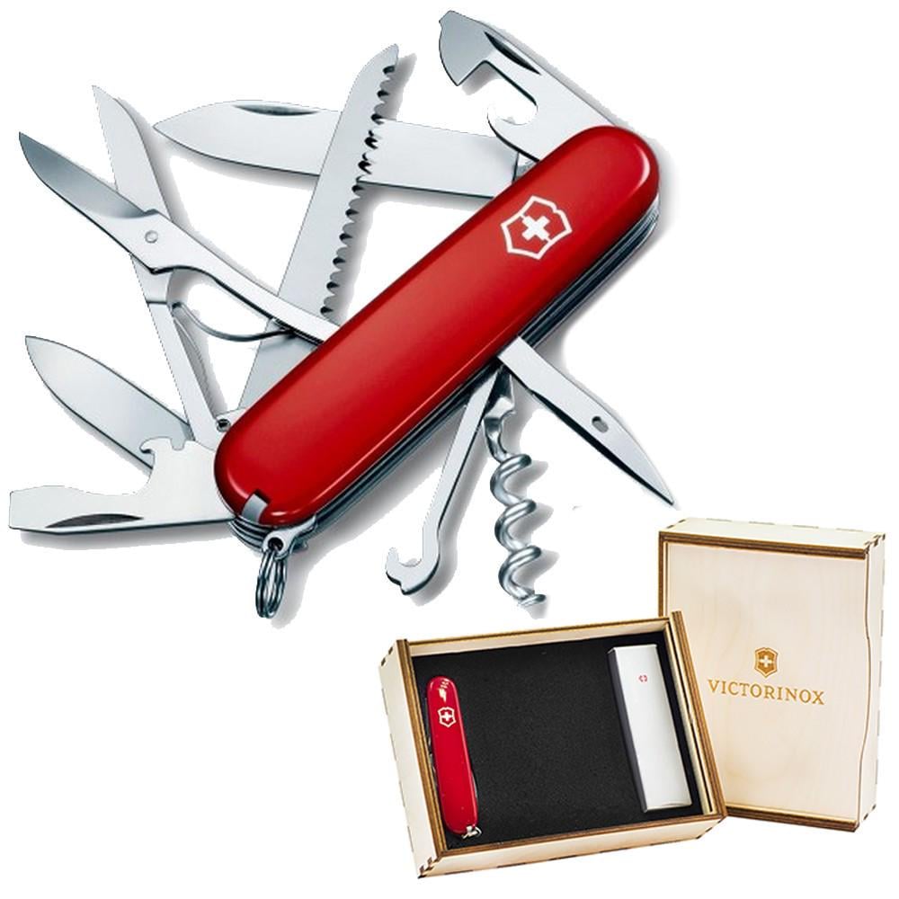 Комплект Victorinox нож швейцарский Huntsman 1.3715 и подарочная коробка для ножа 91 мм (vix-2)