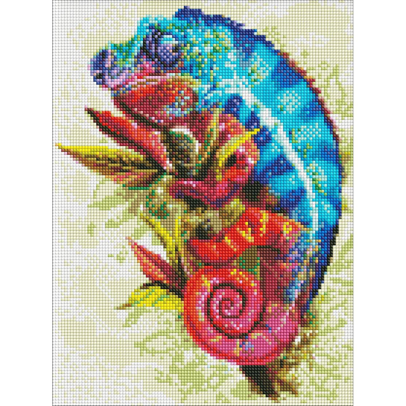 Картина по номерам Ideyka Яркий хамелеон бриллиантовая вышивка мозаика 30х40 см (VM-127-A-53)