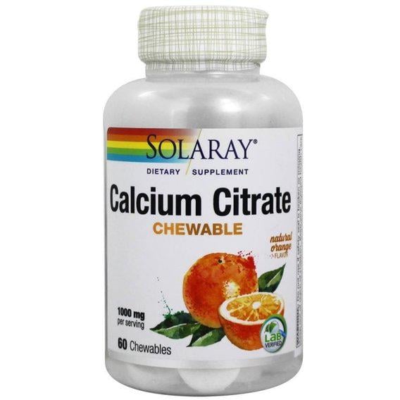 Микроэлемент Кальций Solaray Calcium Citrate 1000 мг 60 Chewables Natural Orange Flavor (SOR-04584)