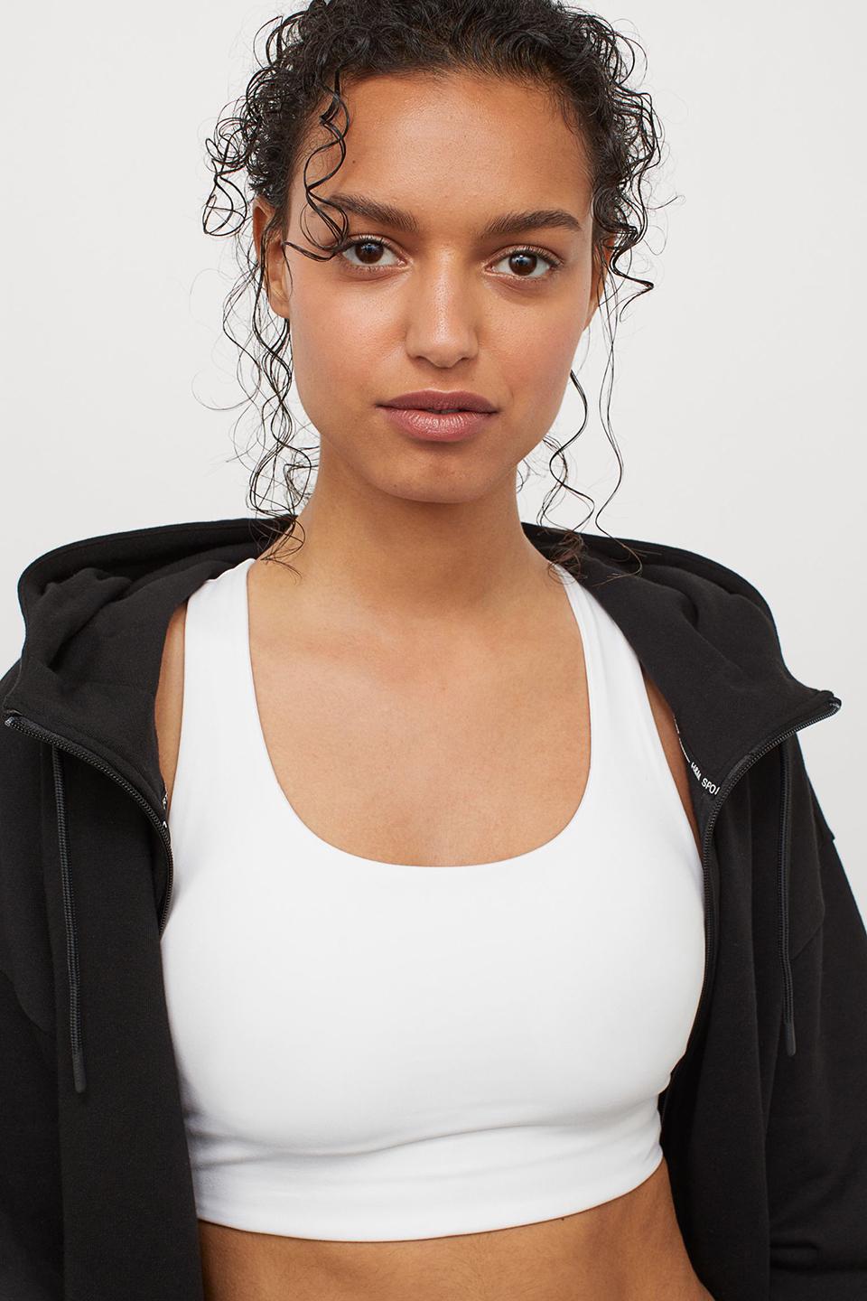 Топ спортивный H&M L Белый (924372002b42)