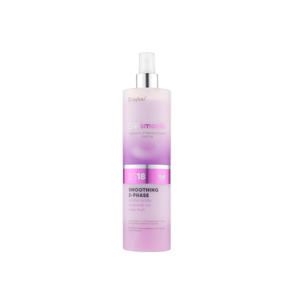 Двофазний спрей-кондиціонер для випрямлення волосся Erayba Bio Smooth Organic Straightener Smoothing Spray BS18 500 мл Двофазний спрей-кондиціонер для випрямлення волосся Erayba Bio Smooth Organic Straightener Smoothing Spray BS18 500 мл