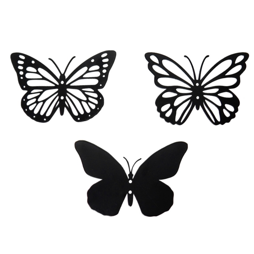 Декор для беседки/сада/двора набор бабочек из металла 4 (DCR080)