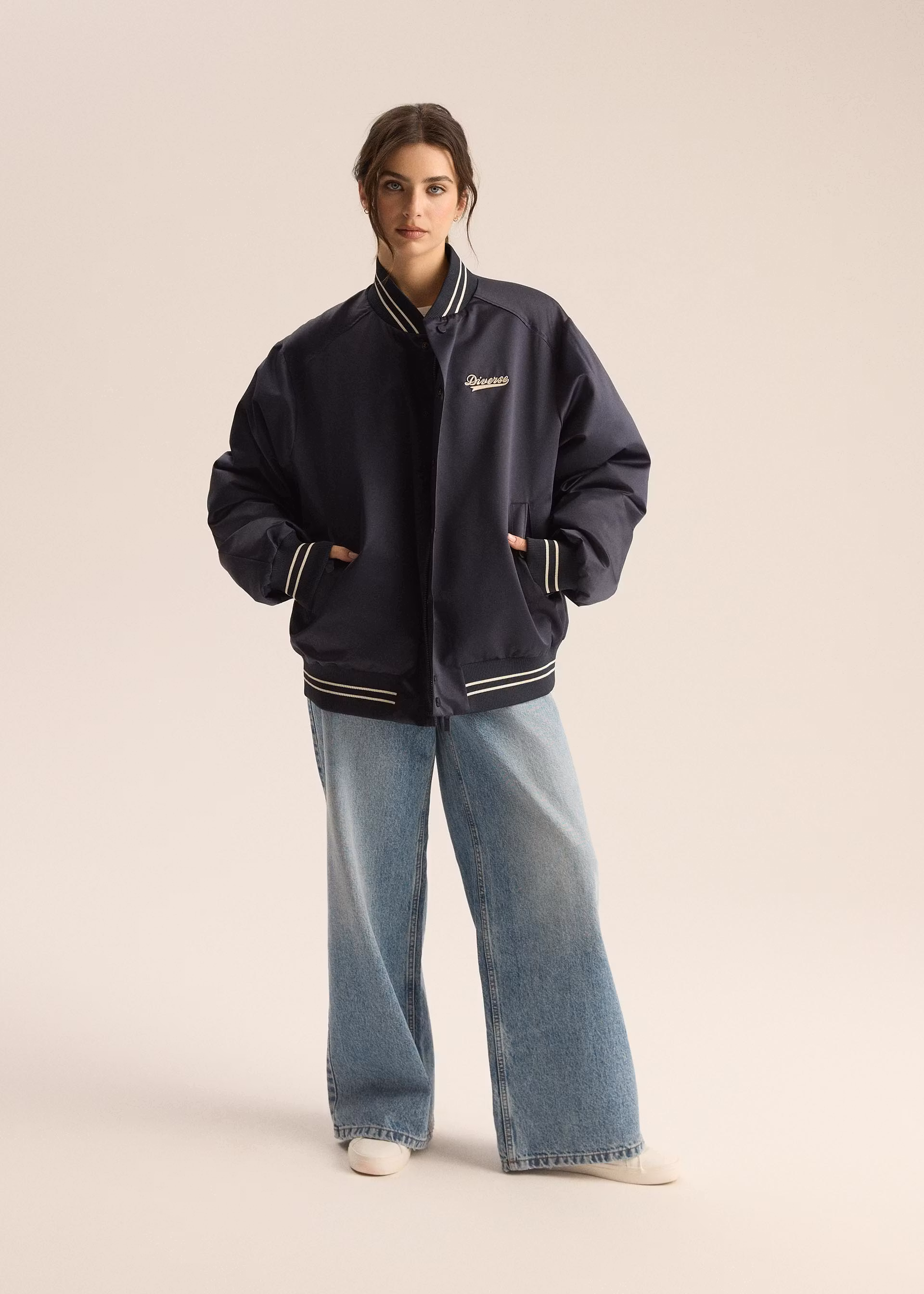 Джинсы широкие женские с высокой посадкой Diverse REWONA р. 34 Голубой (5905384175649)