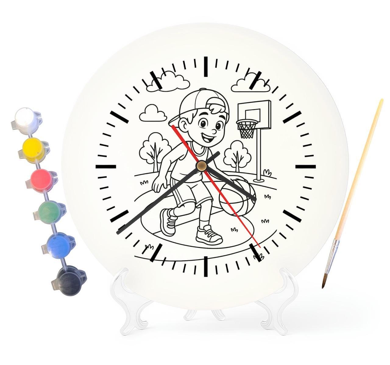 Детский набор для творчества часы раскраска Баскетбол 30 см (Г0043)