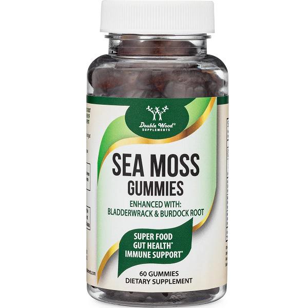 Комплекс для профілактики дихальної системи Double Wood Irish Moss Gummies with Burdock and Bladderwrack 60 Gummies (000020375)