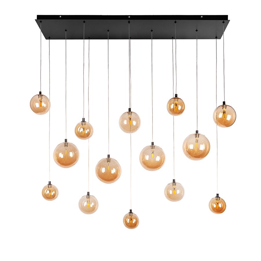 Люстра подвесная Levistella 9991133F-14 BK/BR плафоны коричневые Черный