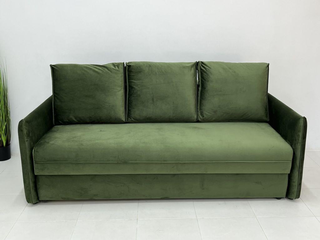 Диван раскладной Woody Франц дерево/ЛДСП/ткань ортопедичный Зеленый