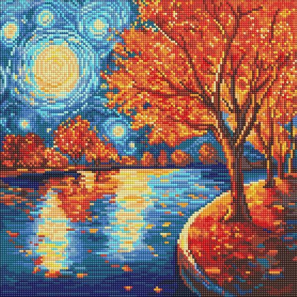 Алмазная мозаика Ideyka Осенняя ночь 40x40 см (Id-AMO8333)