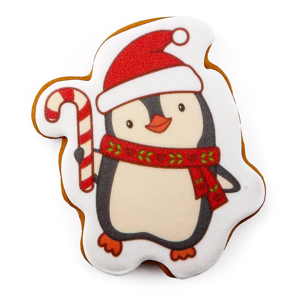 Пряник с принтом Крафт Печиво Пингвин с леденцем 45 г