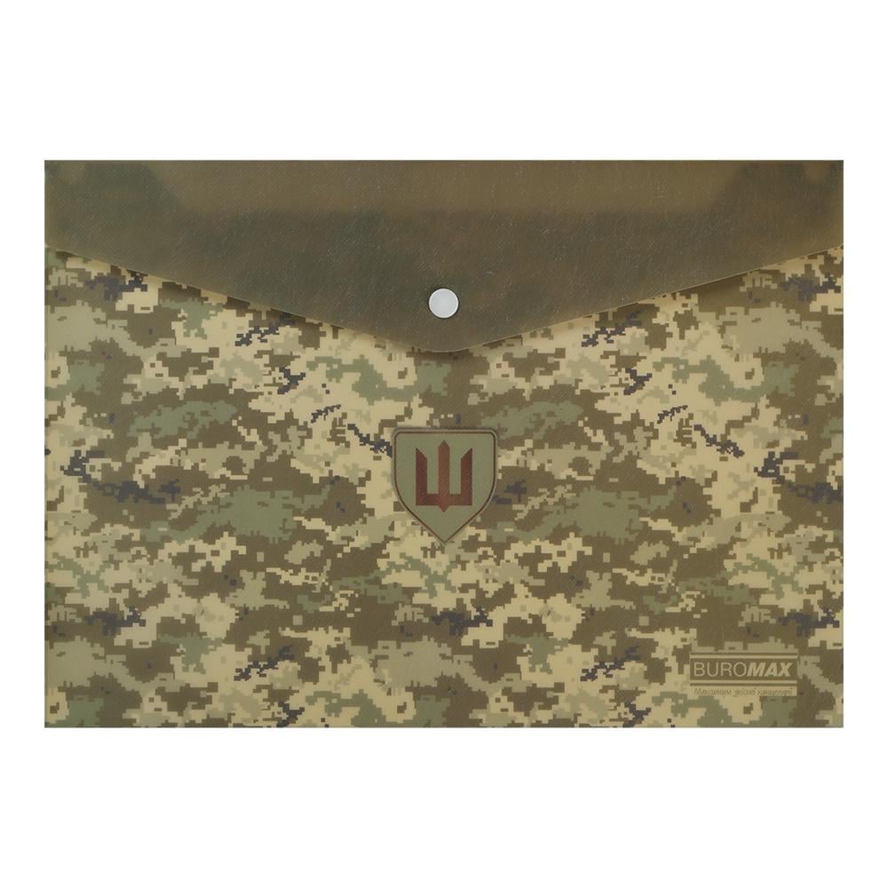 Папка-конверт Buromax Military на кнопке A4 полипропилен Зеленый (BM.3943-04)