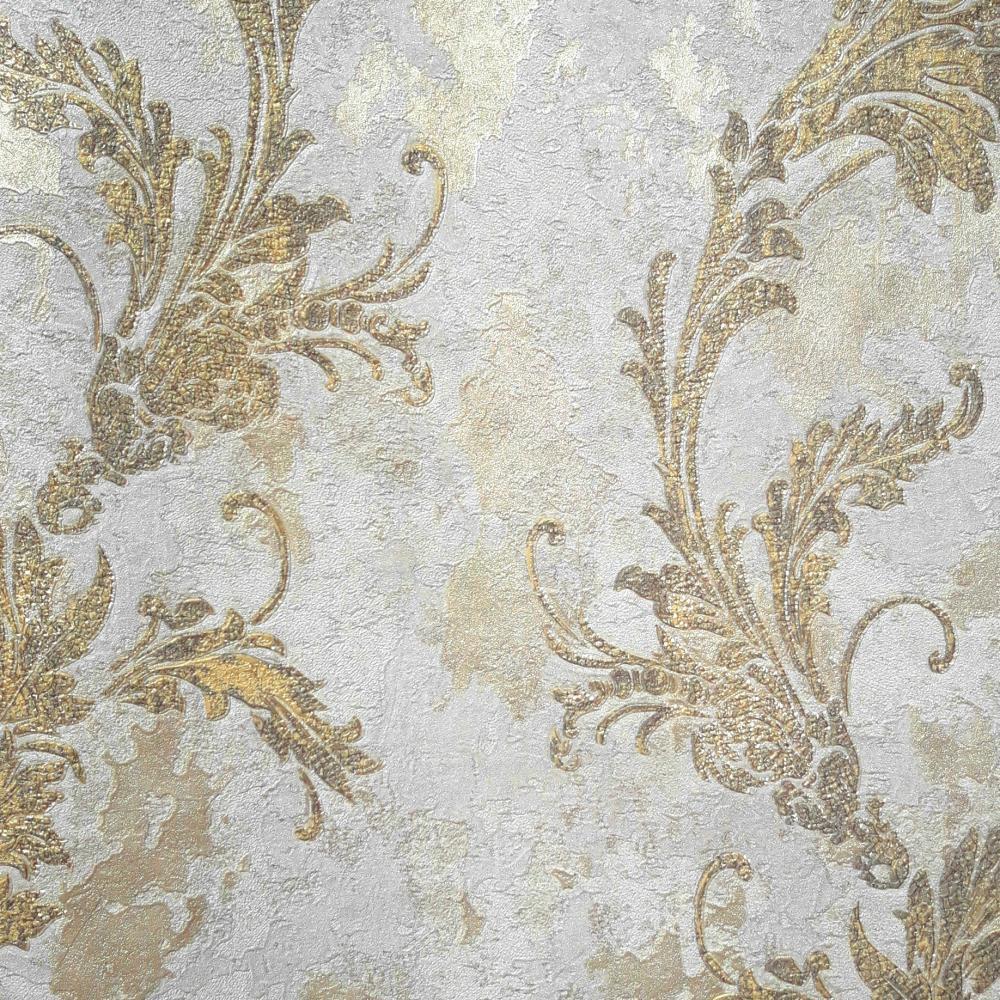 Обои виниловые на флизелиновой основе Yuanlong Bellamore 196301 Бежевый/Золотой