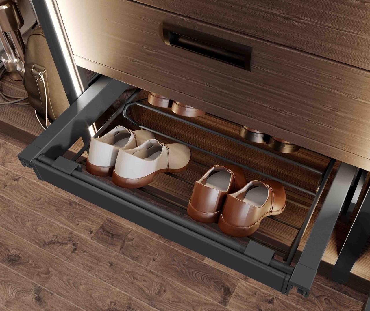 Полиця для взуття GTV Elite з дотягом повного висуву 700 мм Графіт (WG-POBUW70-60) - фото 6 Полиця для взуття GTV Elite з дотягом повного висуву 700 мм Графіт (WG-POBUW70-60) - фото 6