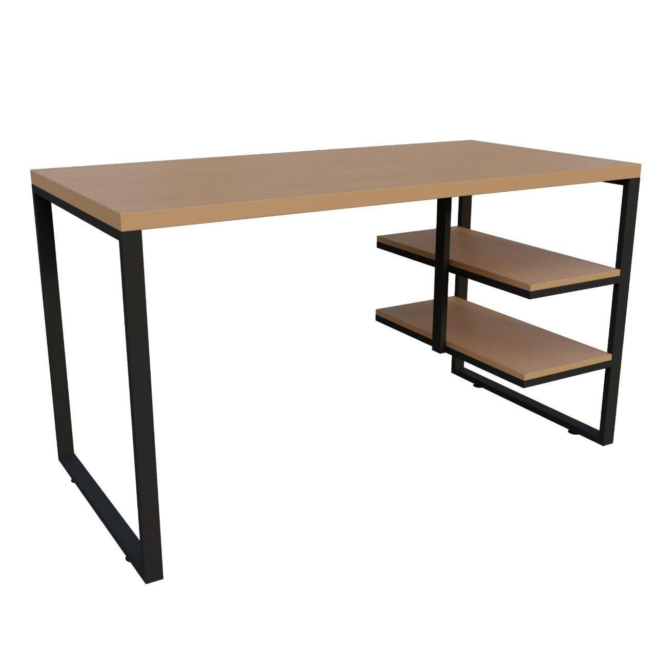Стол офисный с полками Grid СПП-03 Loft 700х1400х740 мм Черный/Монтеверде (2048827156/К0495)