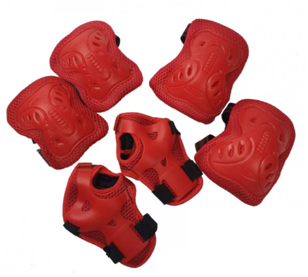Детский комплект для защиты SUNROZ Protective Gear Set колен/локтей/запясти во время катания Красный (SUN8640)