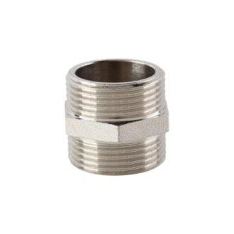 Ниппель латунный ASG 1/2" с покрытием никель (000072016)