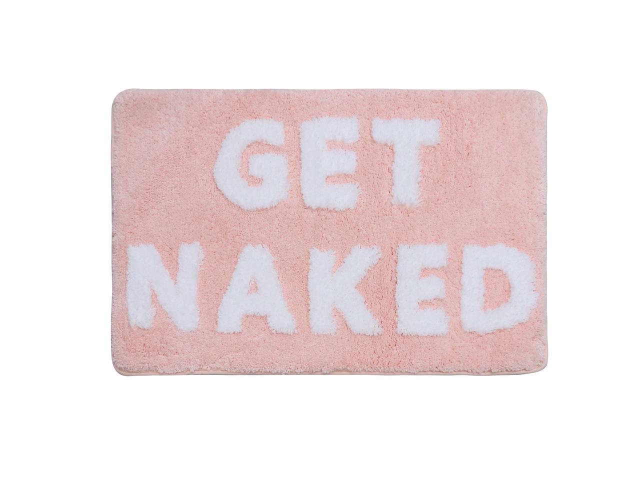 Килимок для ванної кімнати Aquarius мікрофібра з антиковзкою гумовою основою 50х80 см Рожевий/Білий (140239)