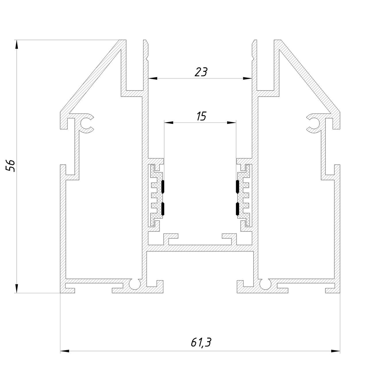 Шинопровід трековий магнітний OL22 48V для натяжної стелі демпфер 2 м (29467244) - фото 3