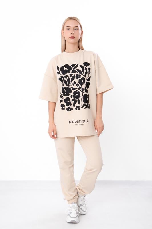 Комплект жіночий Носи Своє футболка з штанами р. 44 Бежевий (8399-057-33-1)