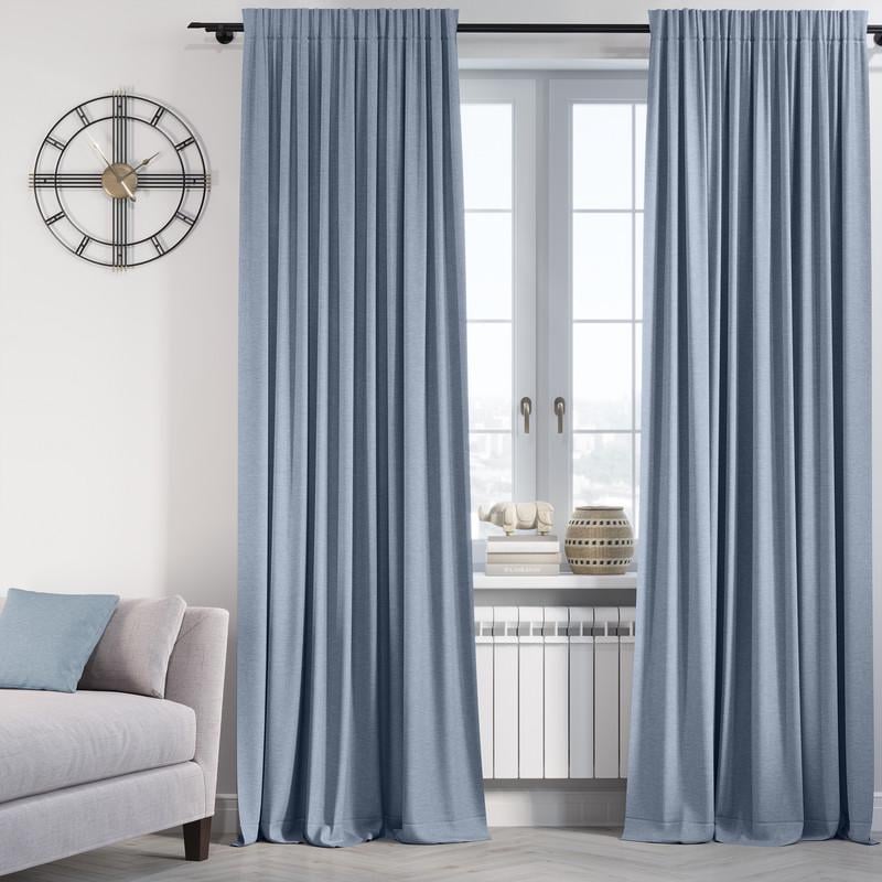 Комплект штор Lux Portiery CALIFORNIA мікровелюр подвійний 250x280 см 2 шт. Блакитний (MD 1338) - фото 1 Комплект штор Lux Portiery CALIFORNIA мікровелюр подвійний 250x280 см 2 шт. Блакитний (MD 1338) - фото 1