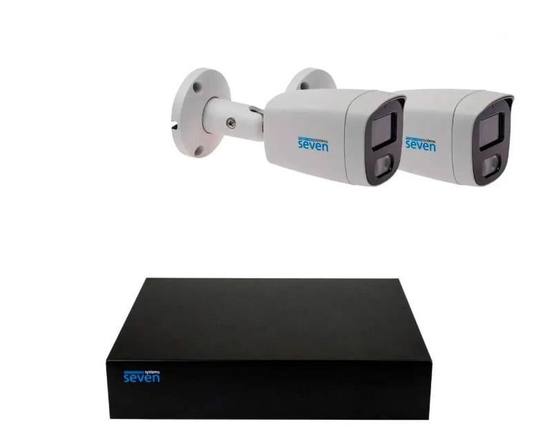Комплект видеонаблюдения SEVEN IP-7222W2P4-2MP на 2 цилиндрические 2 Мп IP-камеры