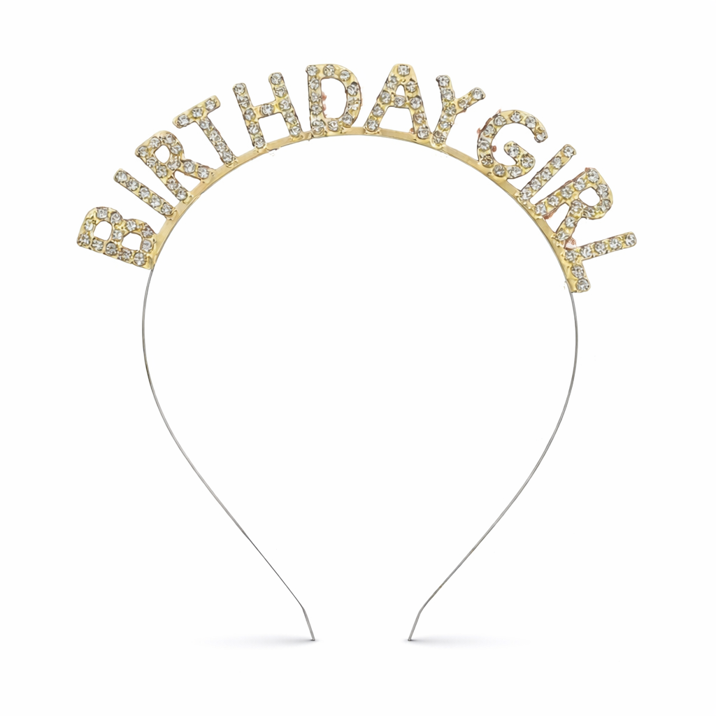 Ободок на голову BIRTHDAY GIRL Золотой (001179)