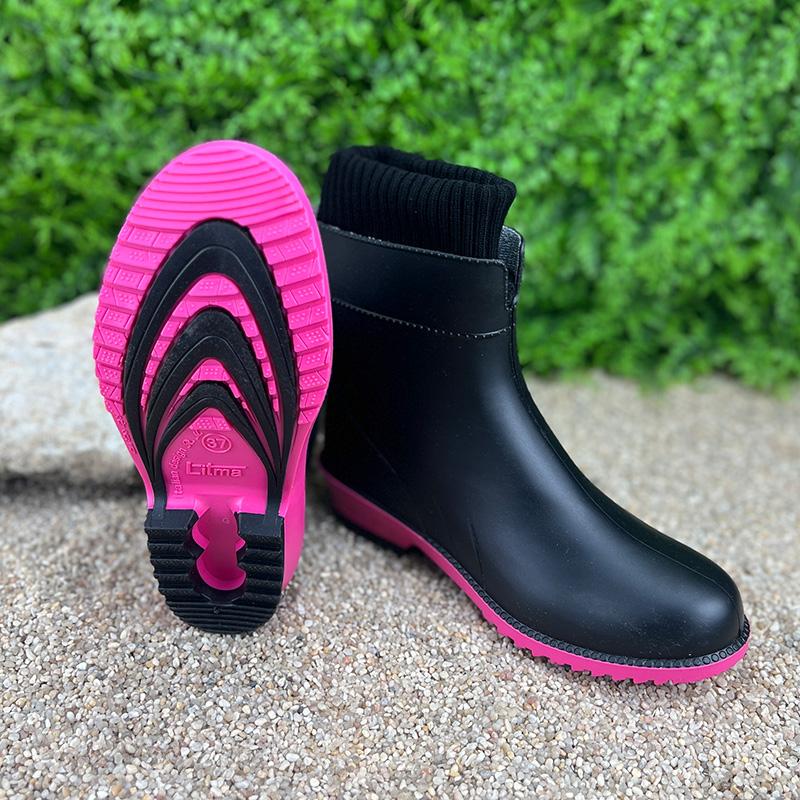 Чоботи гумові жіночі з утеплювачем короткі E-00863-1 p. 39 25-25,5 см Чорний - фото 1