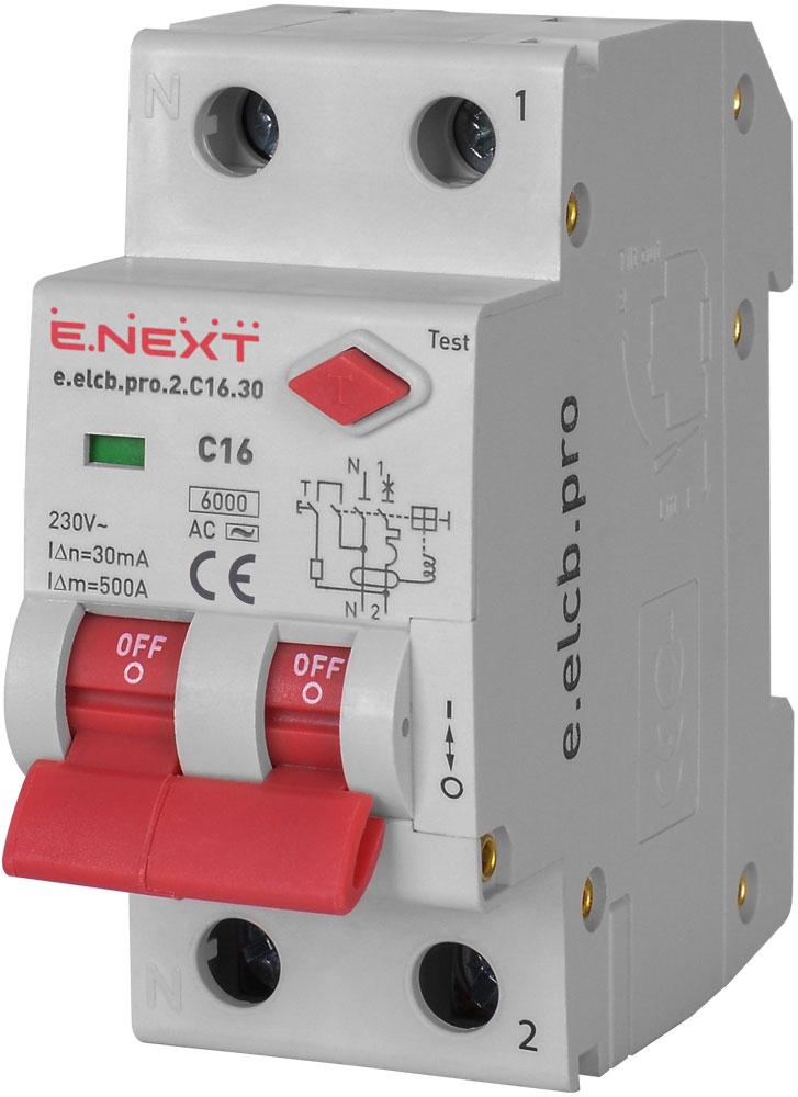 ᐉ Дифференциальный выключатель E.NEXT e.elcb.pro.2.C16.30 2P с ...
