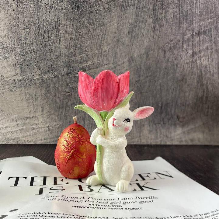 Набор Пасхальный кролик с тюльпаном Красный (1665_7-132)